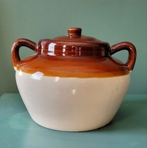 Vintage Smith-China BIG Clay Bean Pot With Lid For Cooking or Display